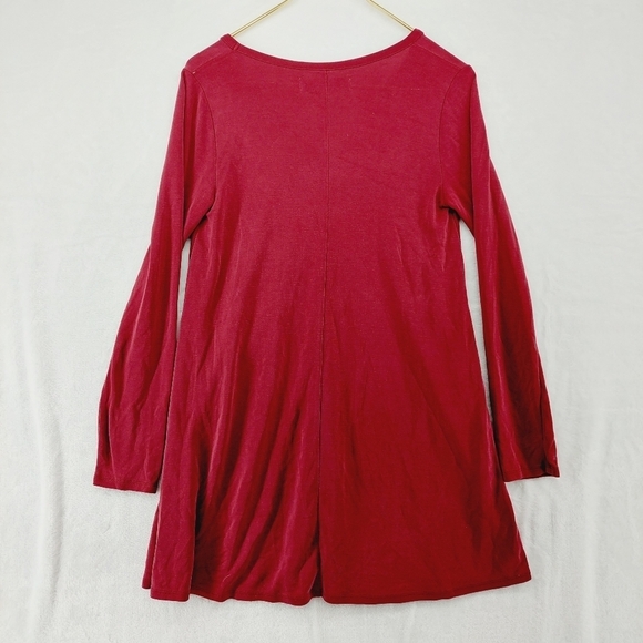 Abercrombie & Fitch Pink Viscose Long sleeve Flare Hem V Neck Blouse P1636 - Picture 9 of 10